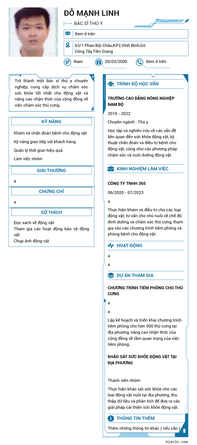 CV ứng viên