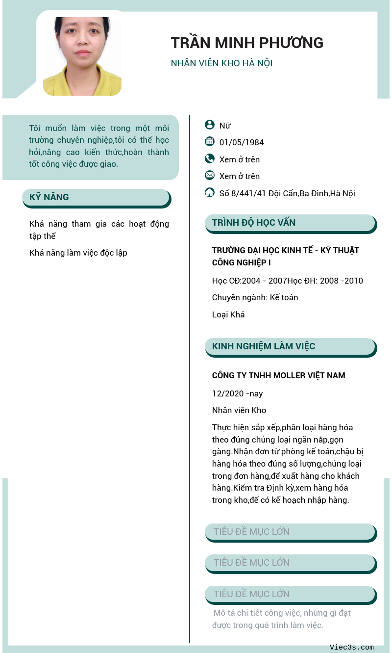 CV ứng viên