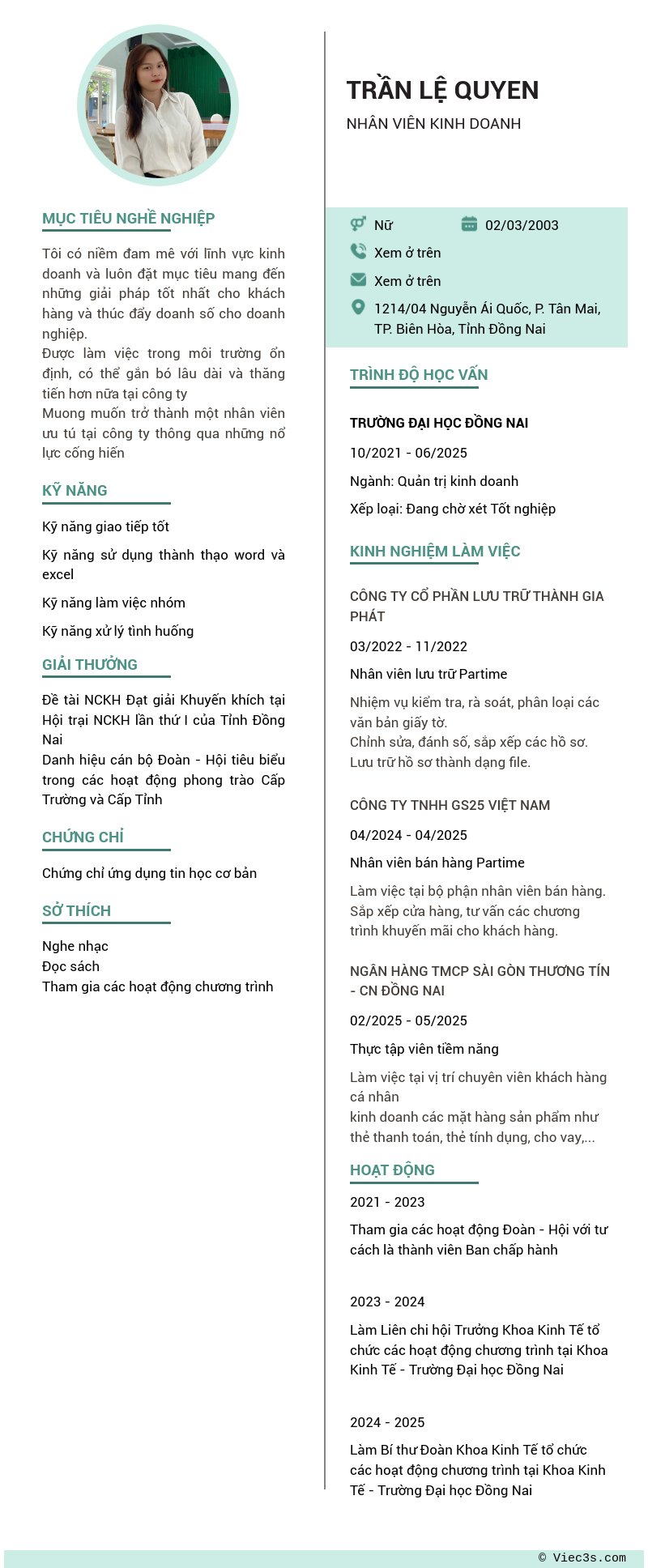 CV ứng viên