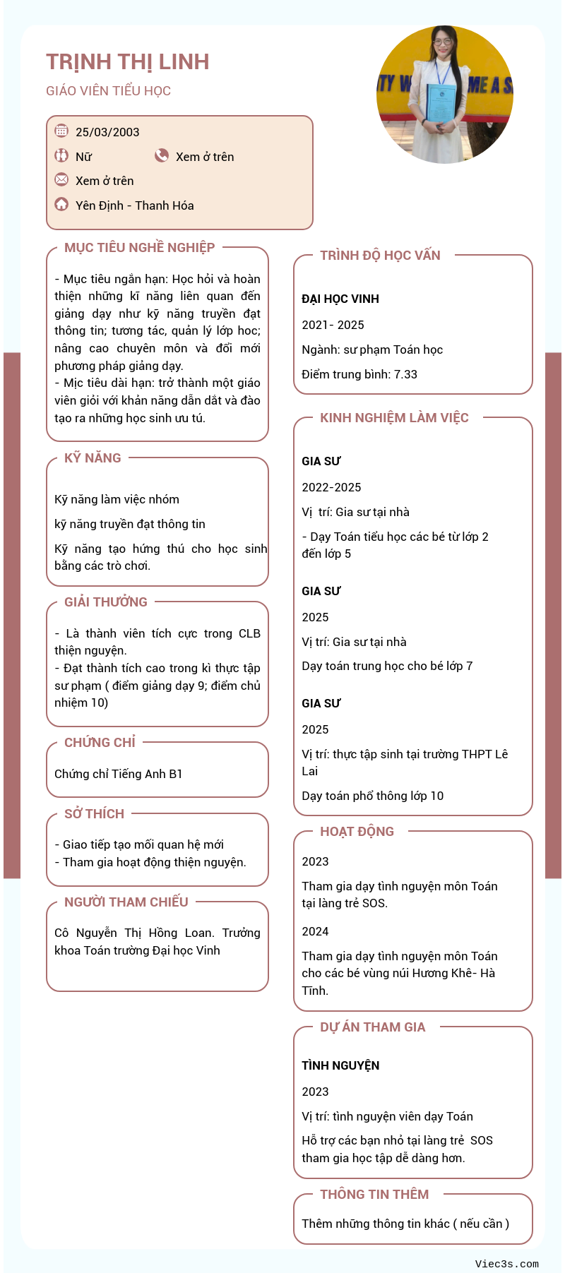 CV ứng viên