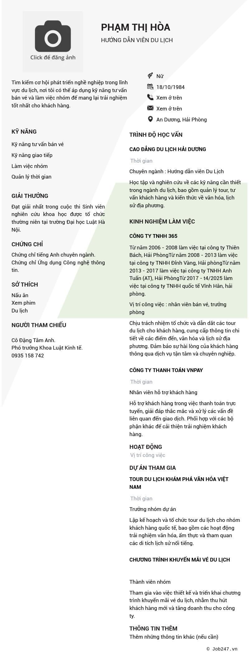 CV ứng viên