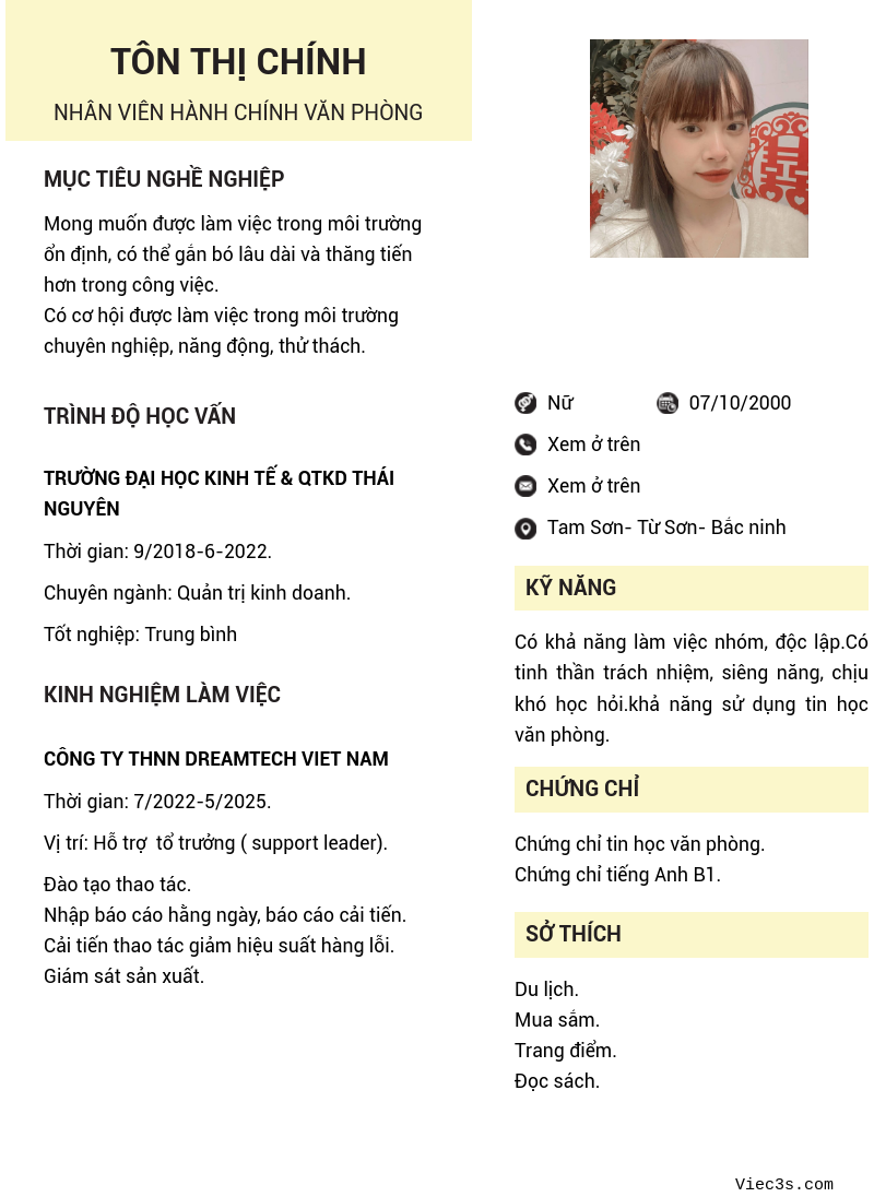 CV ứng viên