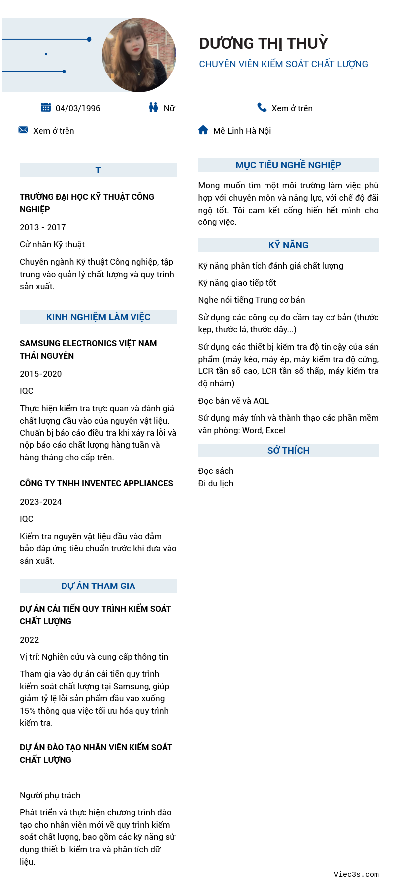 CV ứng viên