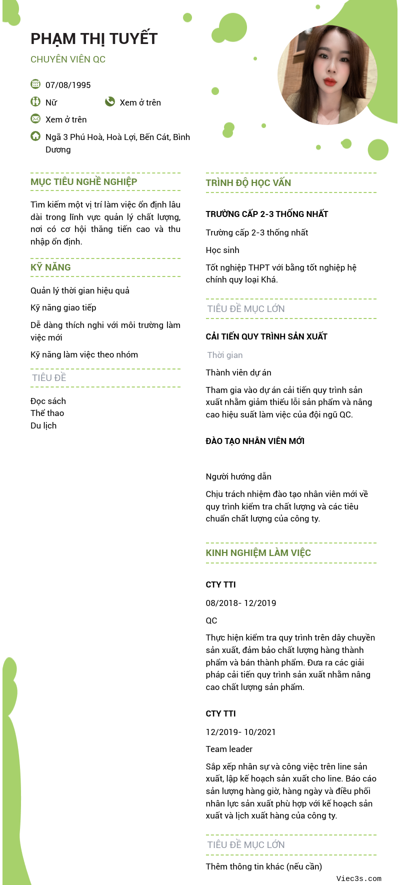 CV ứng viên