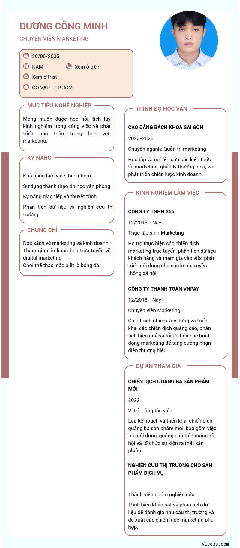 CV ứng viên