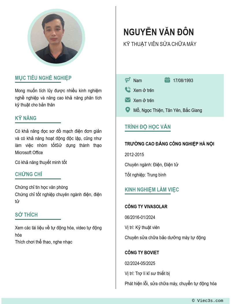 CV ứng viên