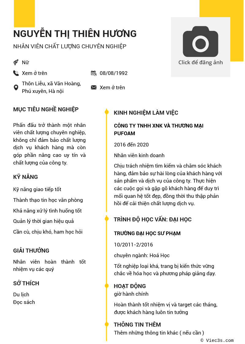 CV ứng viên