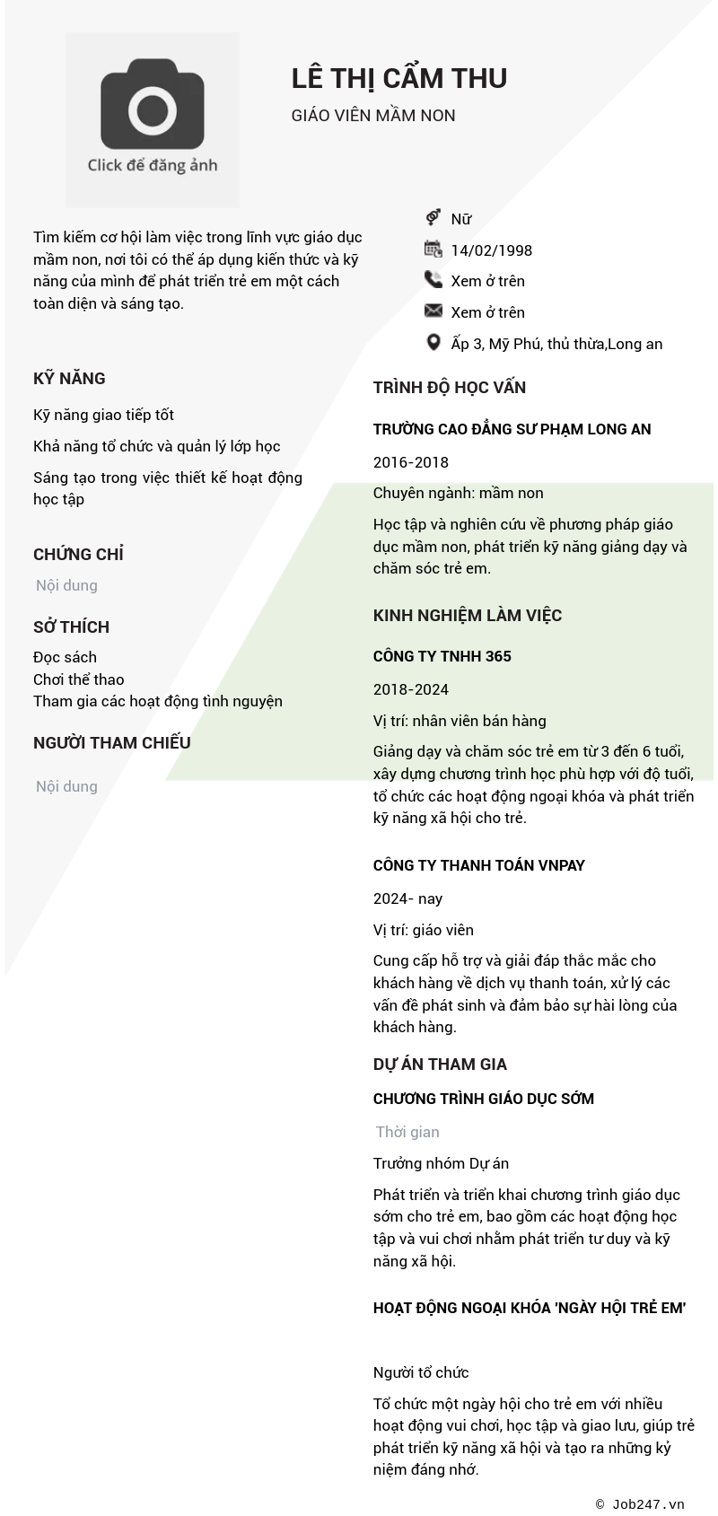 CV ứng viên