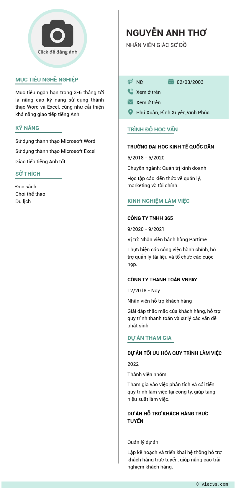 CV ứng viên