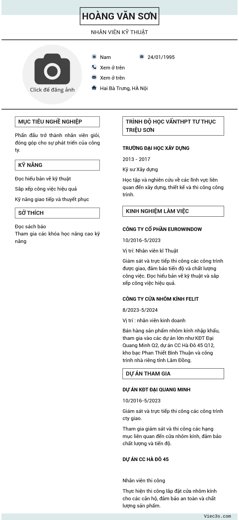 CV ứng viên