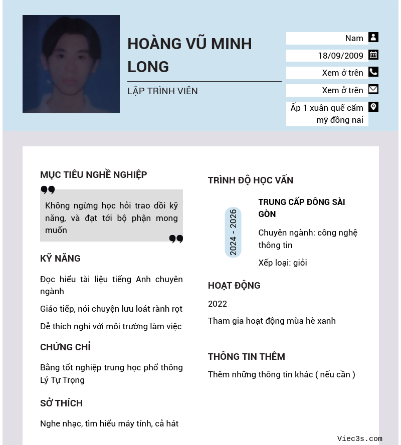 CV ứng viên