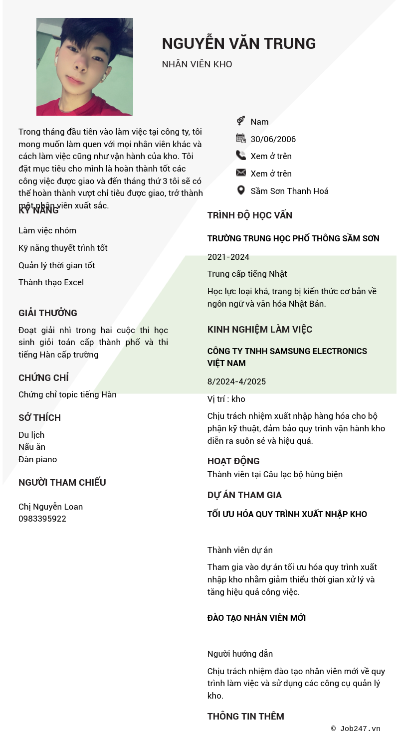 CV ứng viên