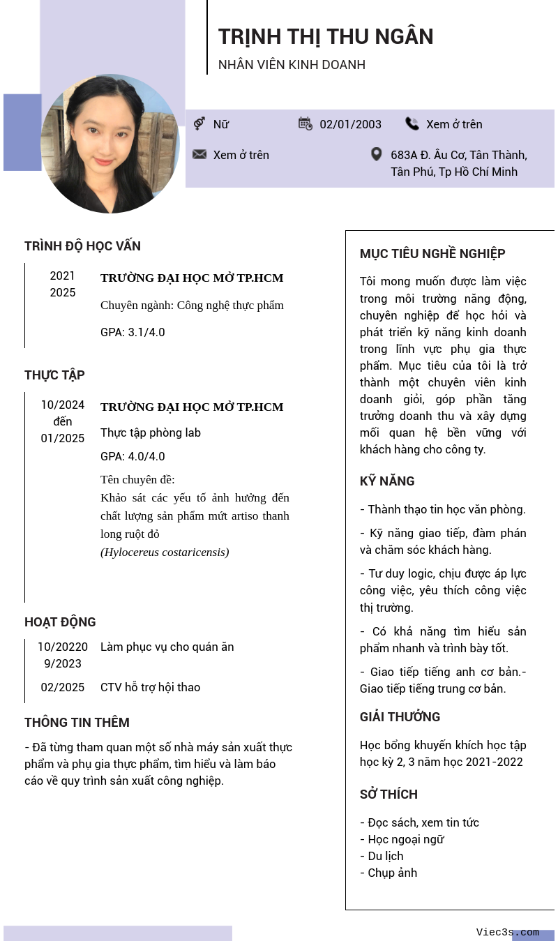 CV ứng viên