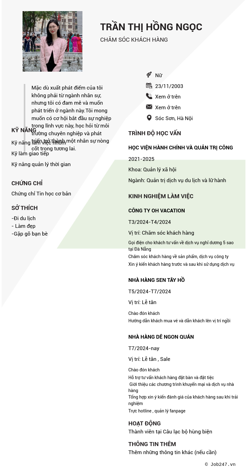 CV ứng viên