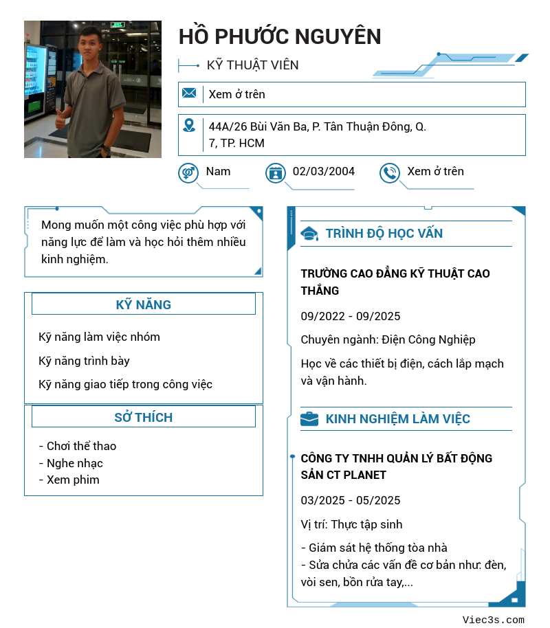 CV ứng viên