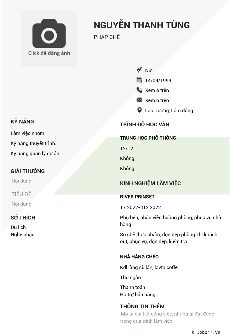 CV ứng viên