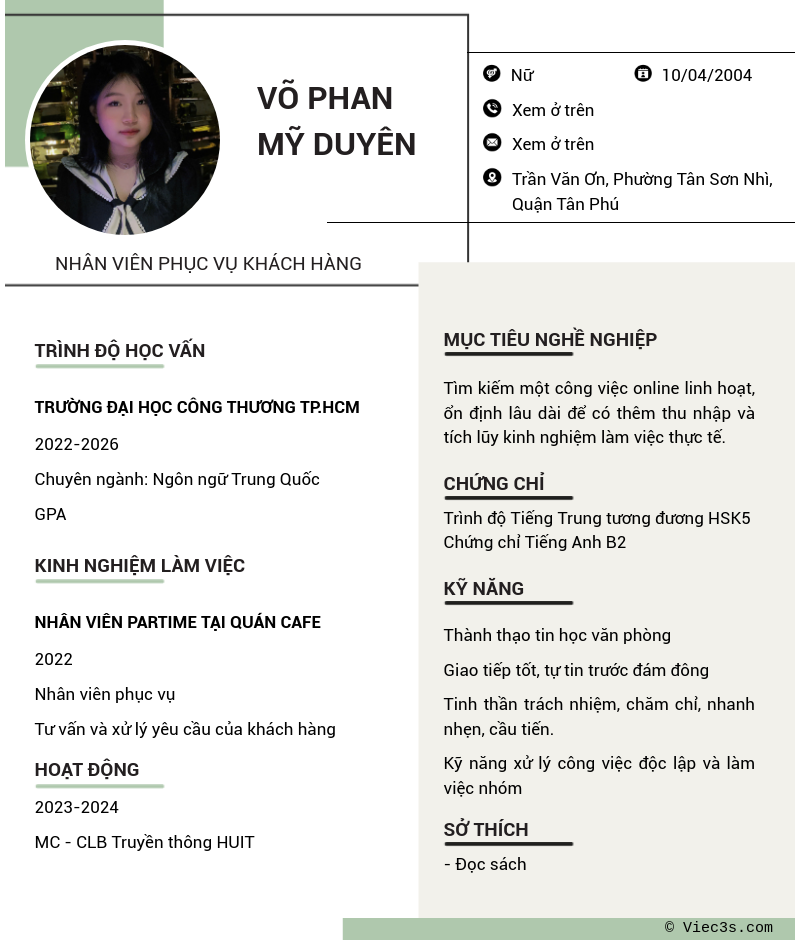 CV ứng viên