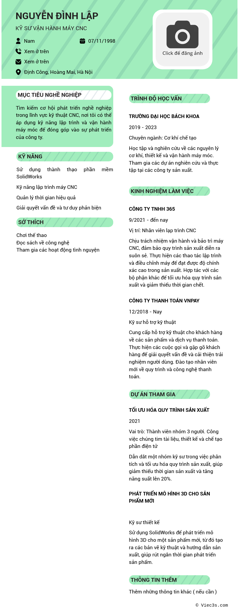 CV ứng viên