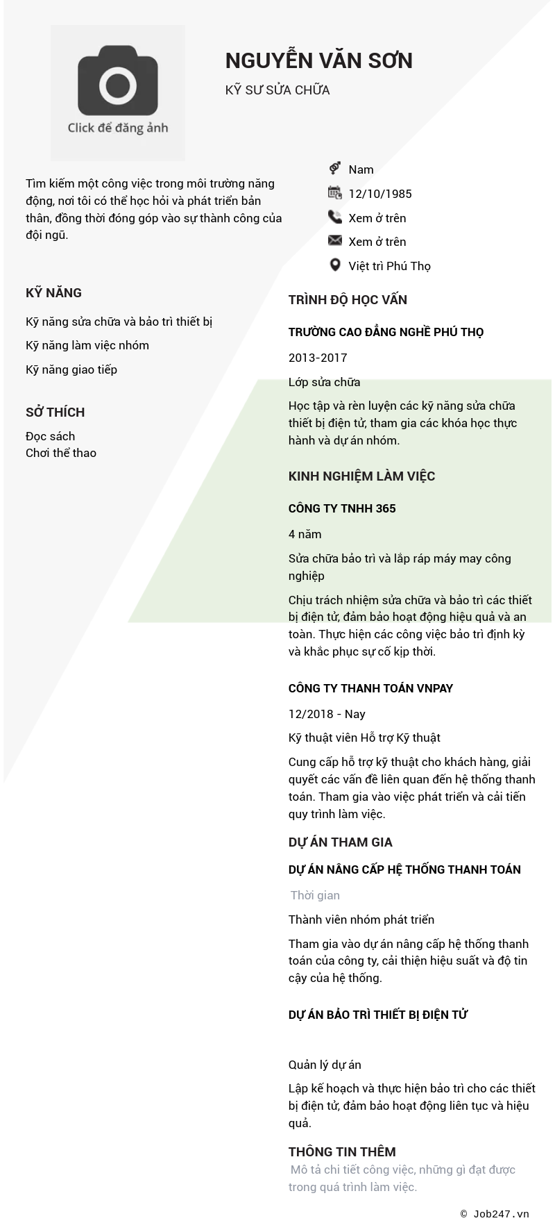 CV ứng viên
