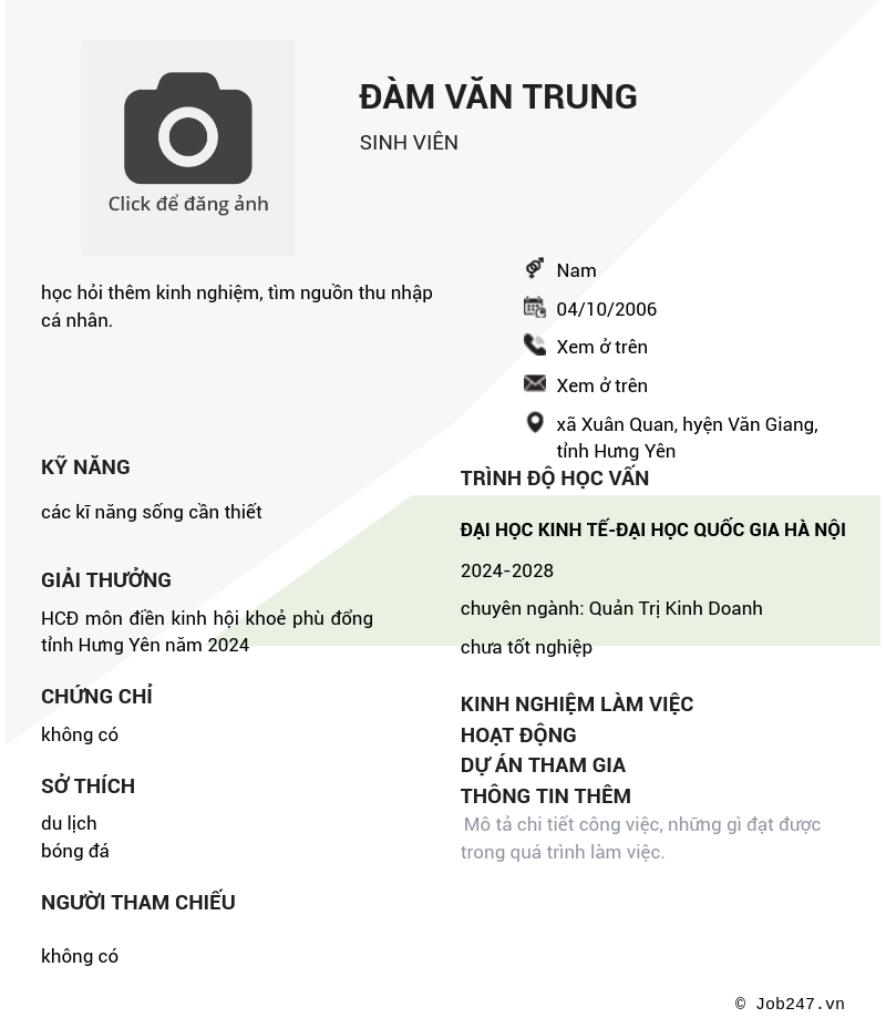 CV ứng viên