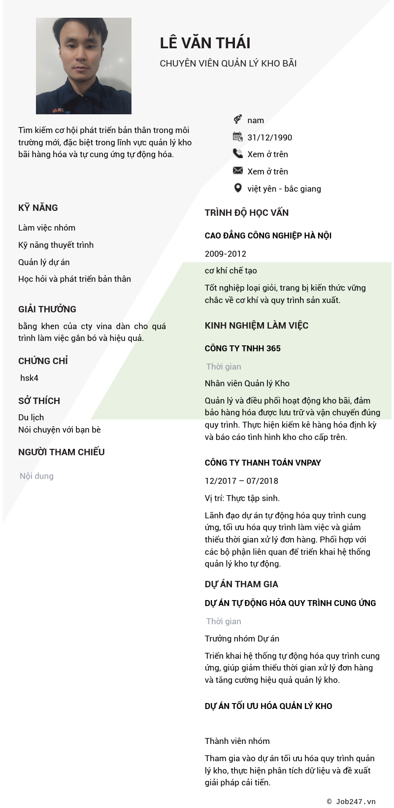 CV ứng viên
