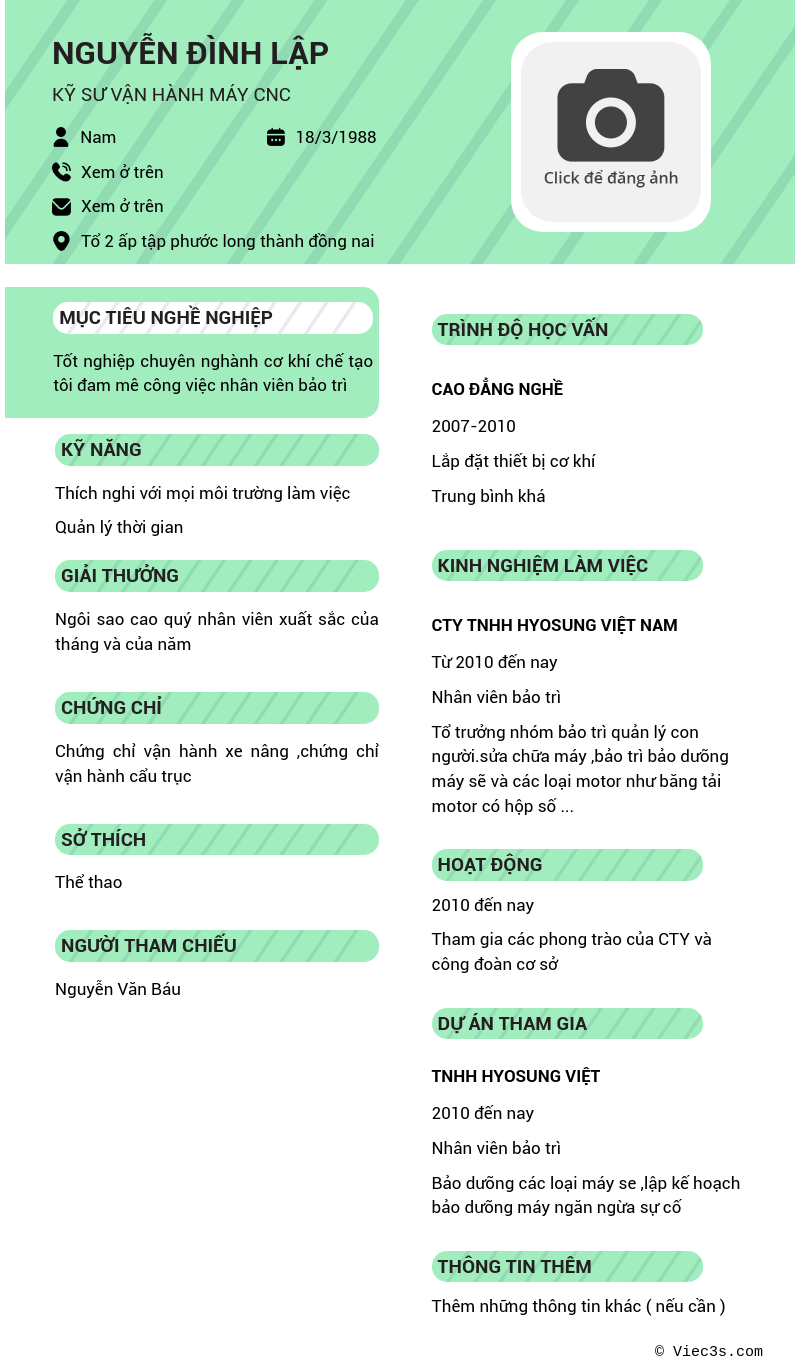 CV ứng viên
