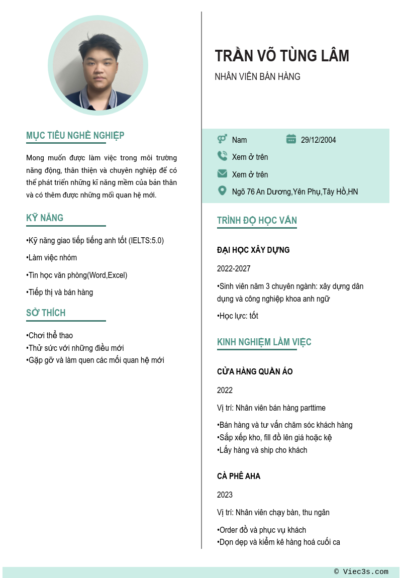 CV ứng viên
