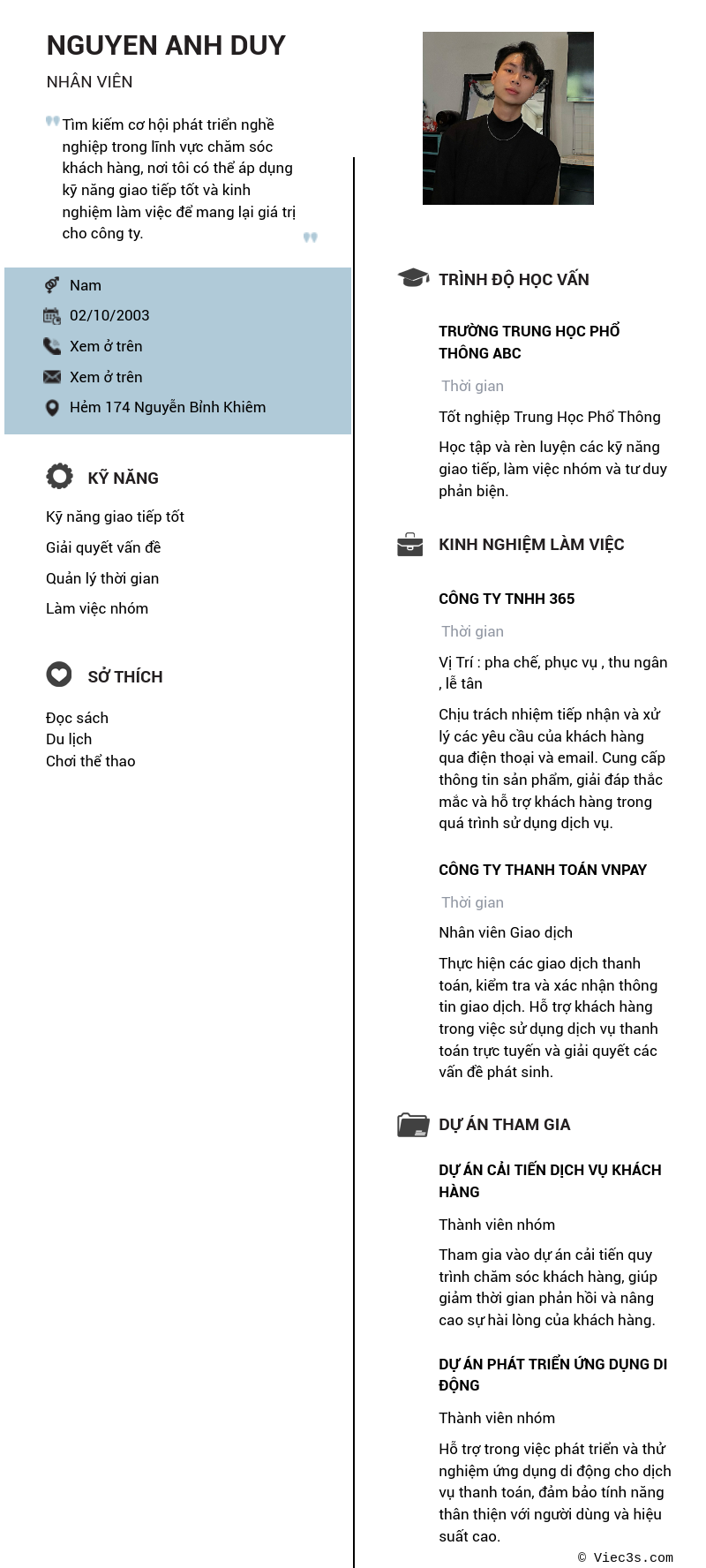 CV ứng viên