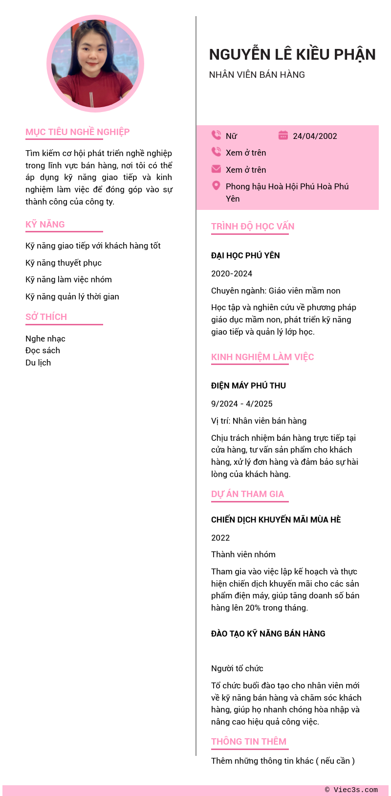 CV ứng viên