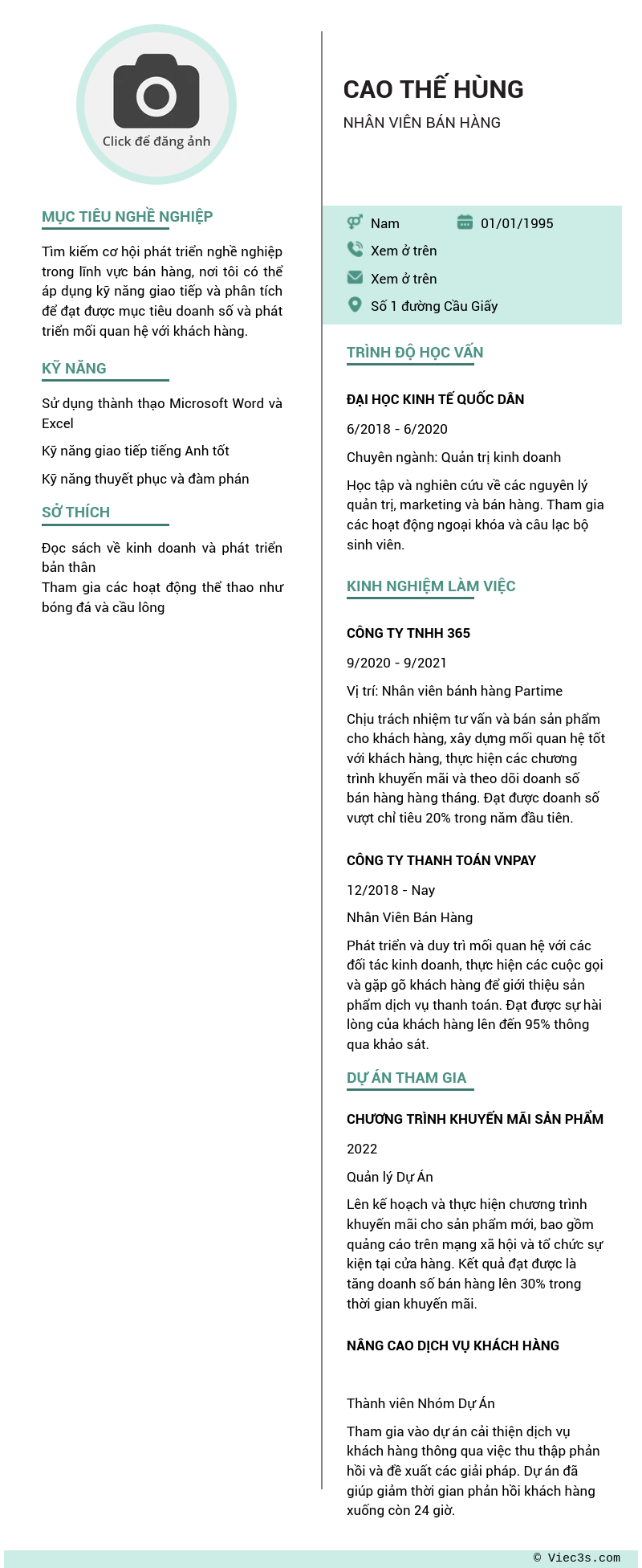 CV ứng viên