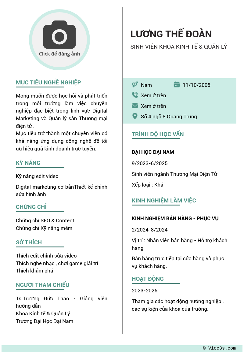 CV ứng viên