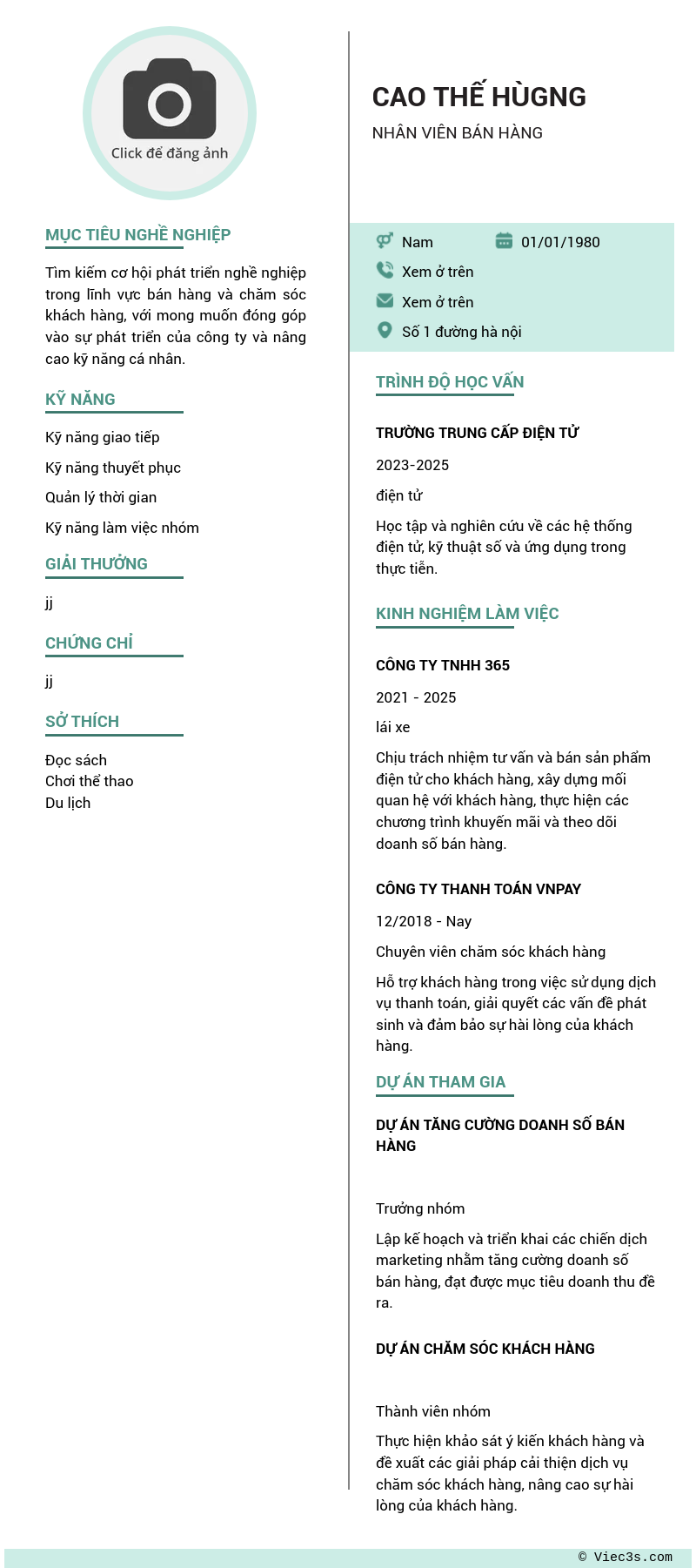 CV ứng viên