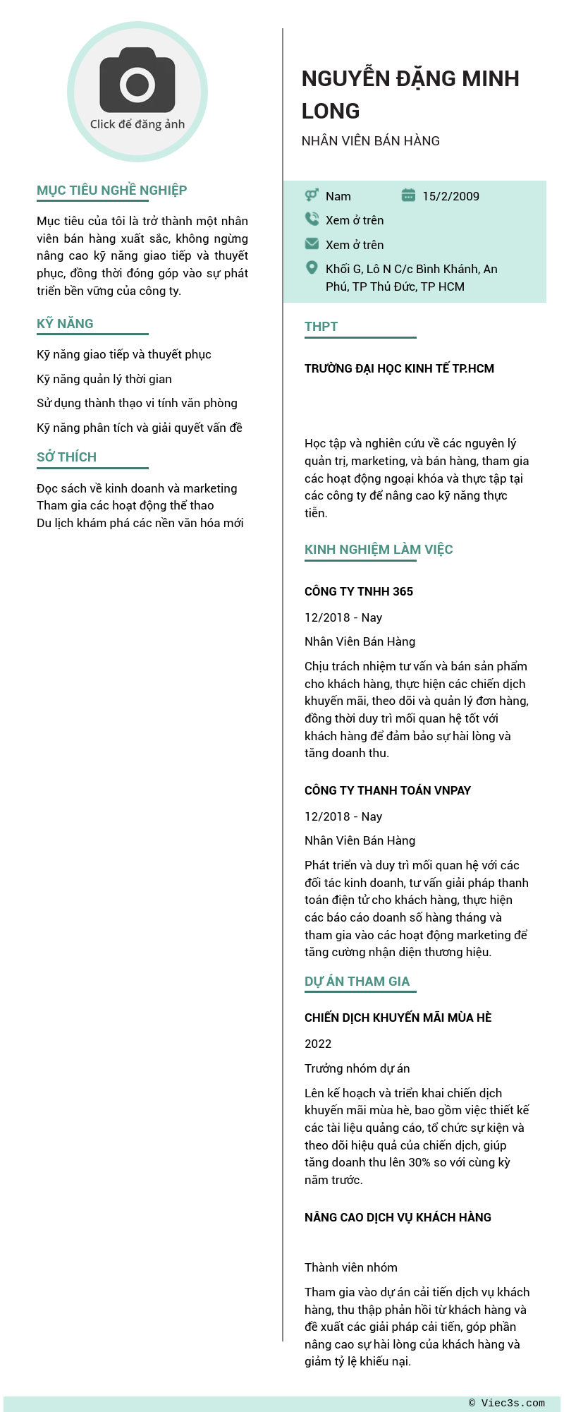 CV ứng viên