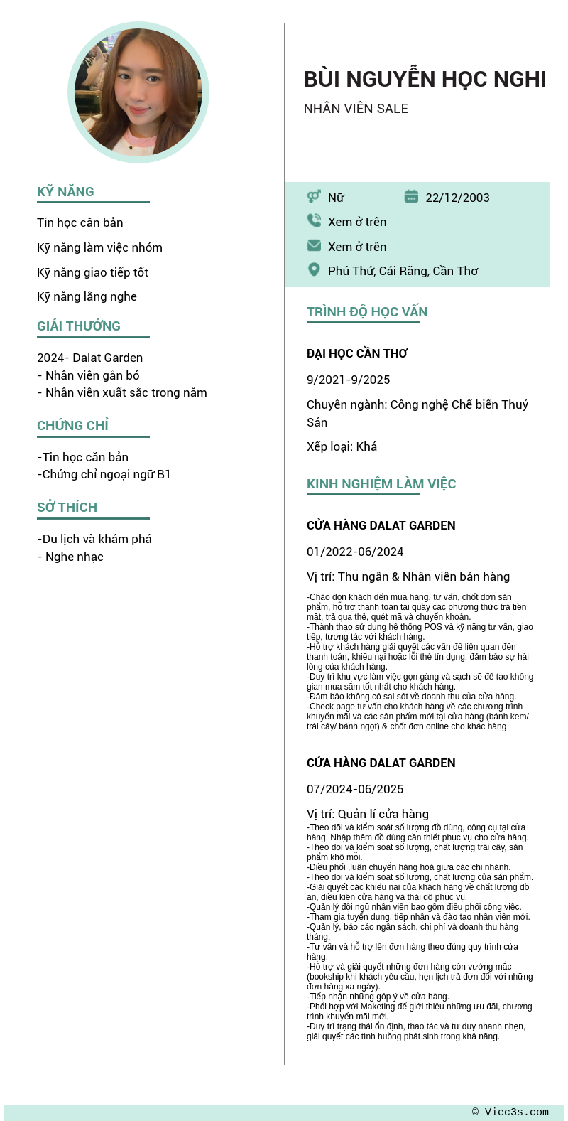 CV ứng viên