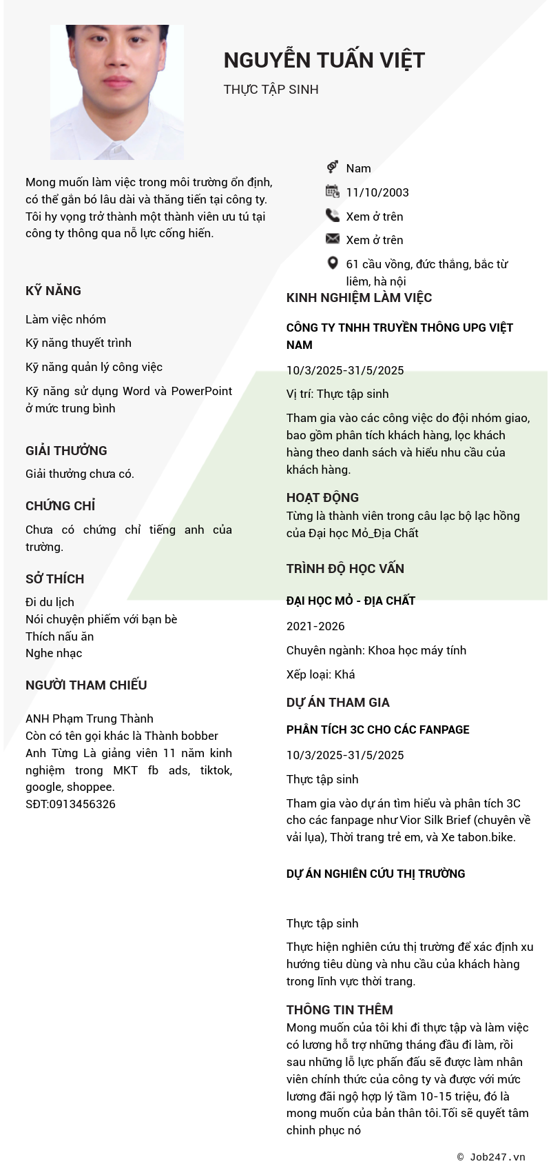 CV ứng viên