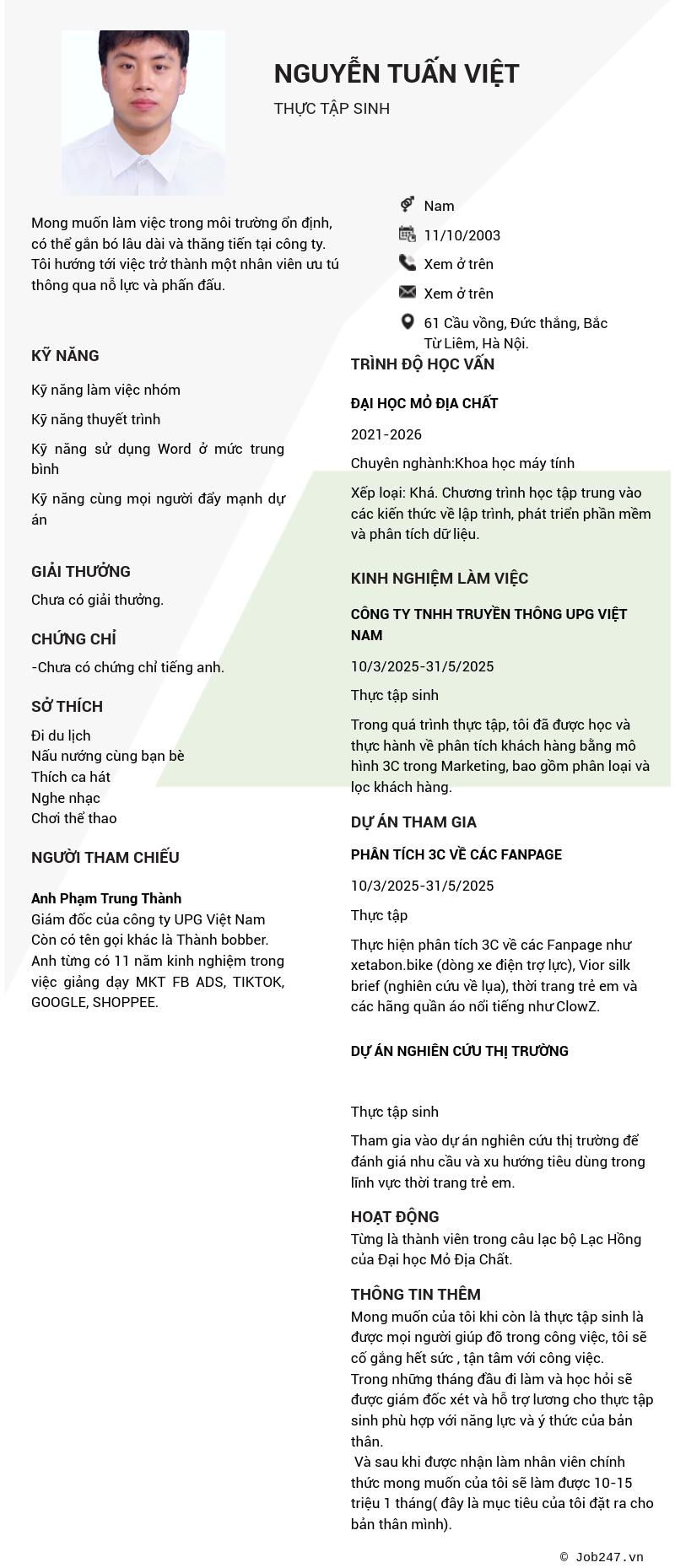 CV ứng viên