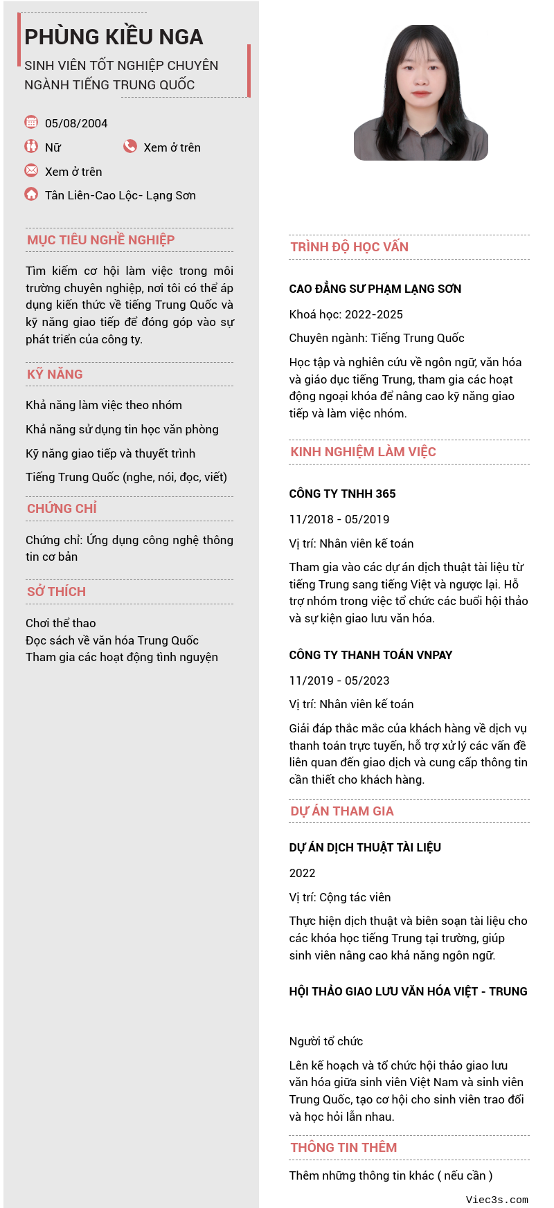 CV ứng viên
