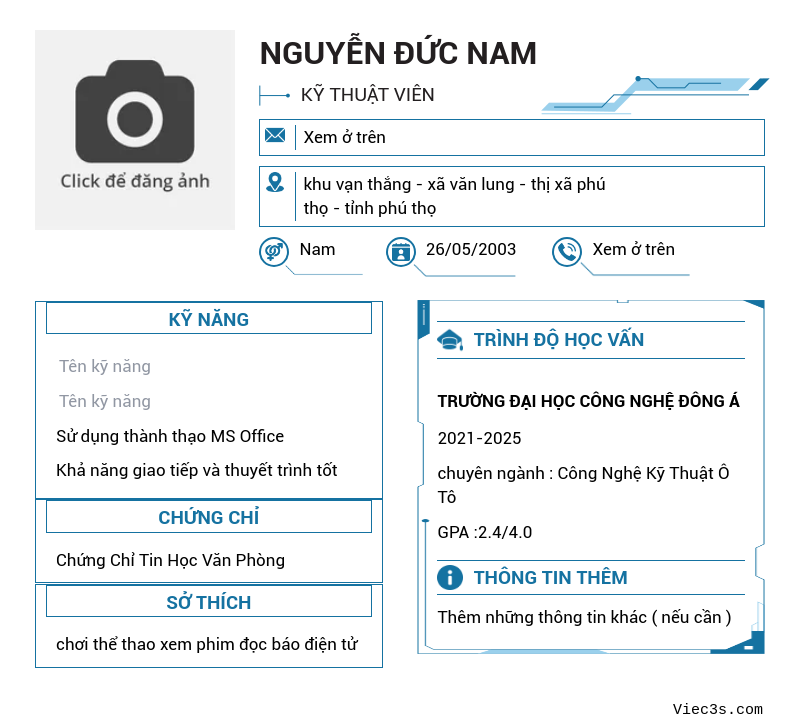 CV ứng viên