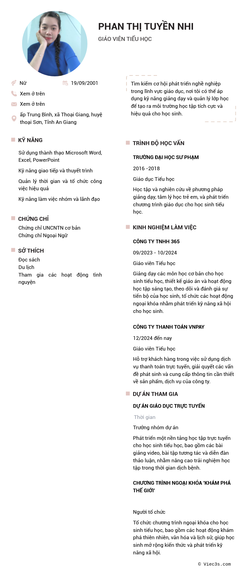 CV ứng viên