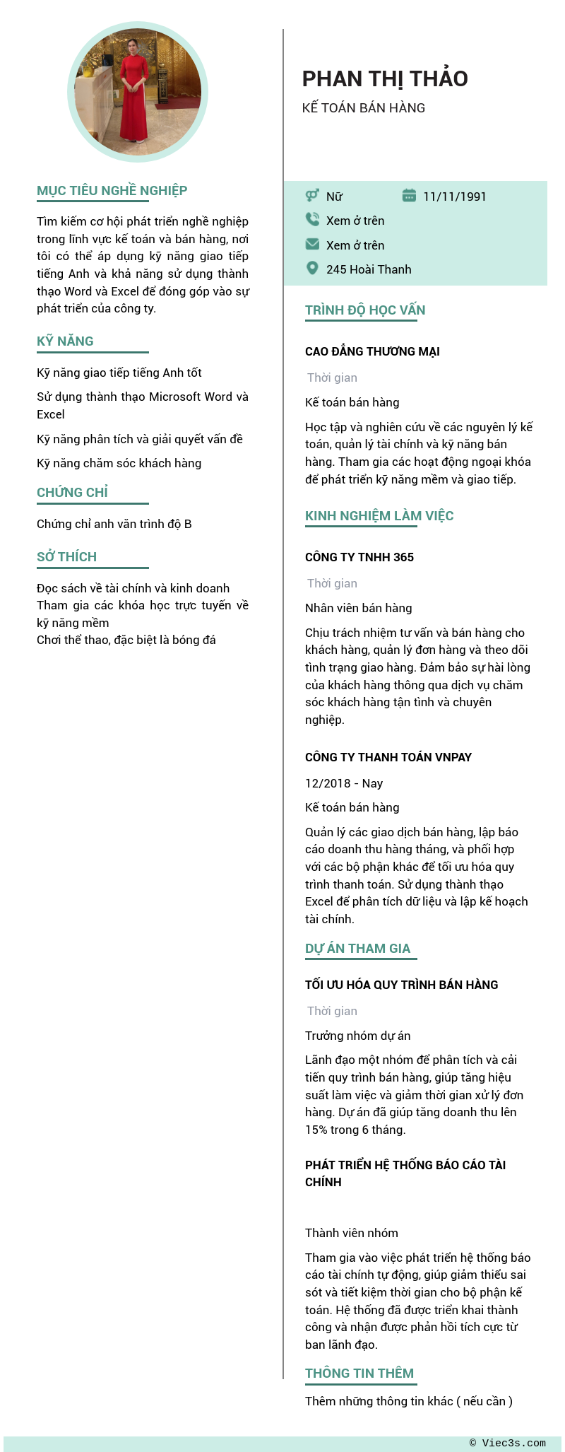 CV ứng viên