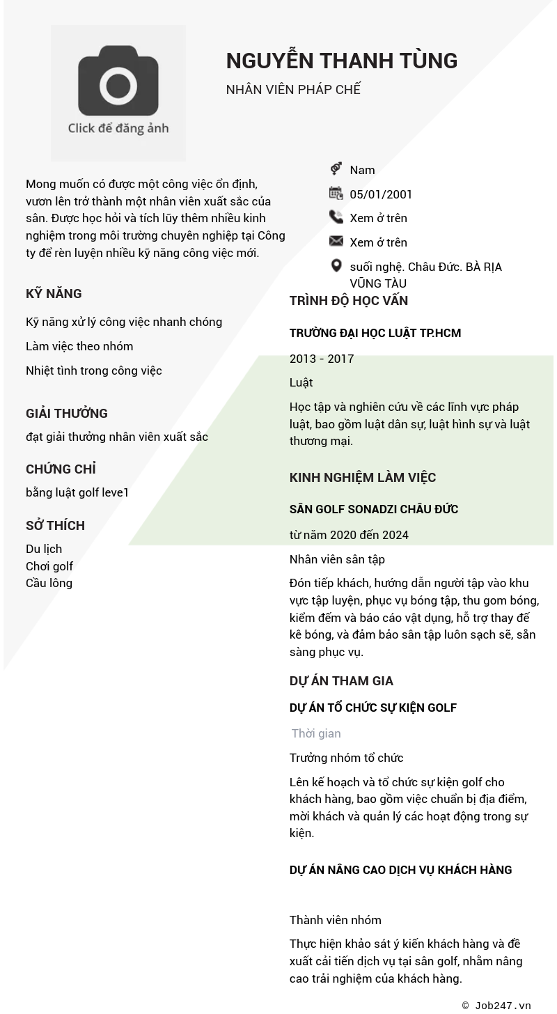 CV ứng viên
