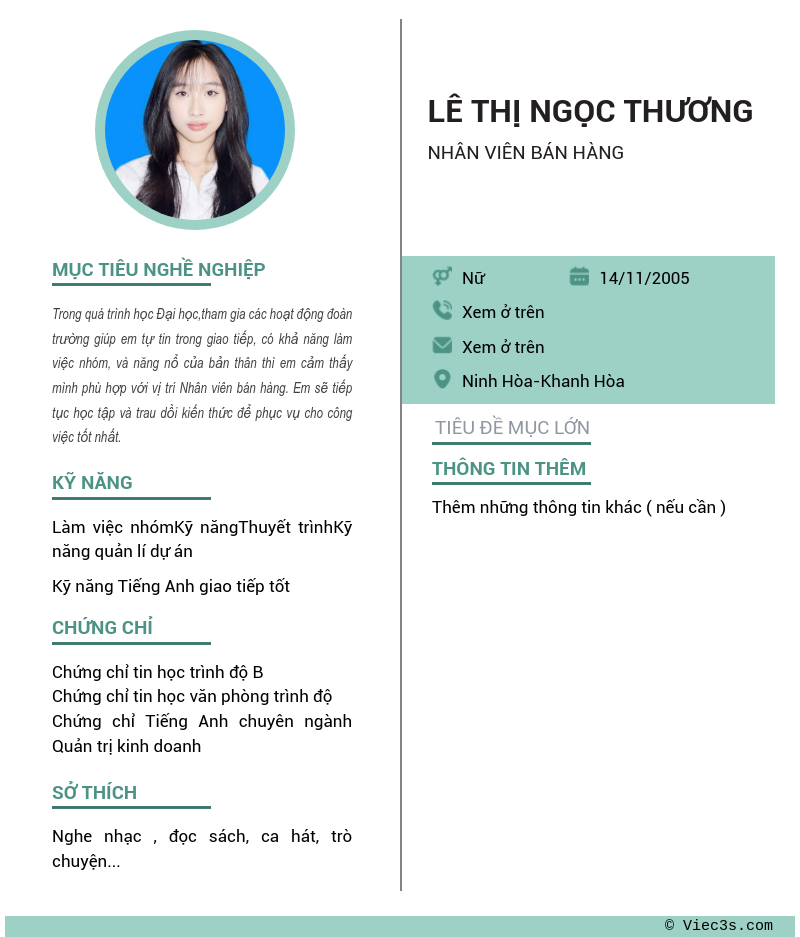CV ứng viên