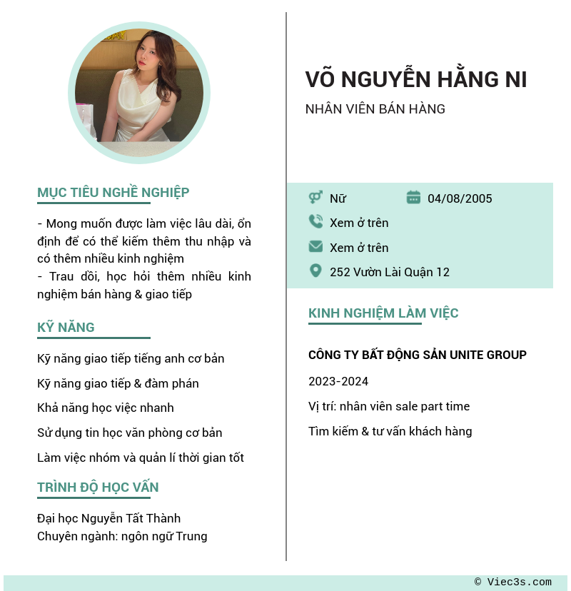 CV ứng viên