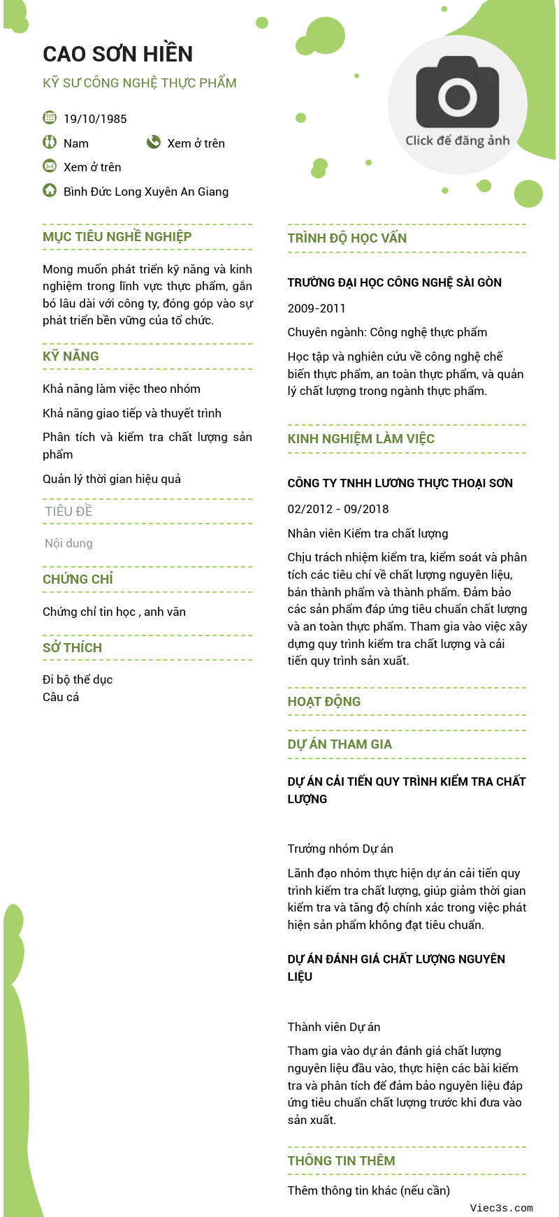 CV ứng viên