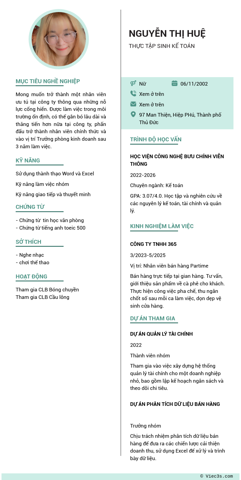 CV ứng viên