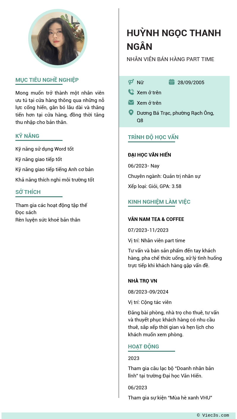 CV ứng viên
