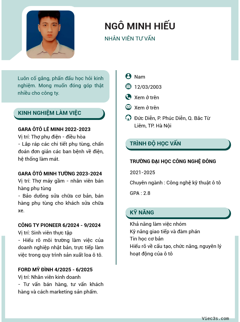 CV ứng viên