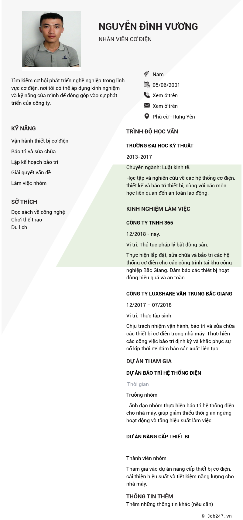 CV ứng viên