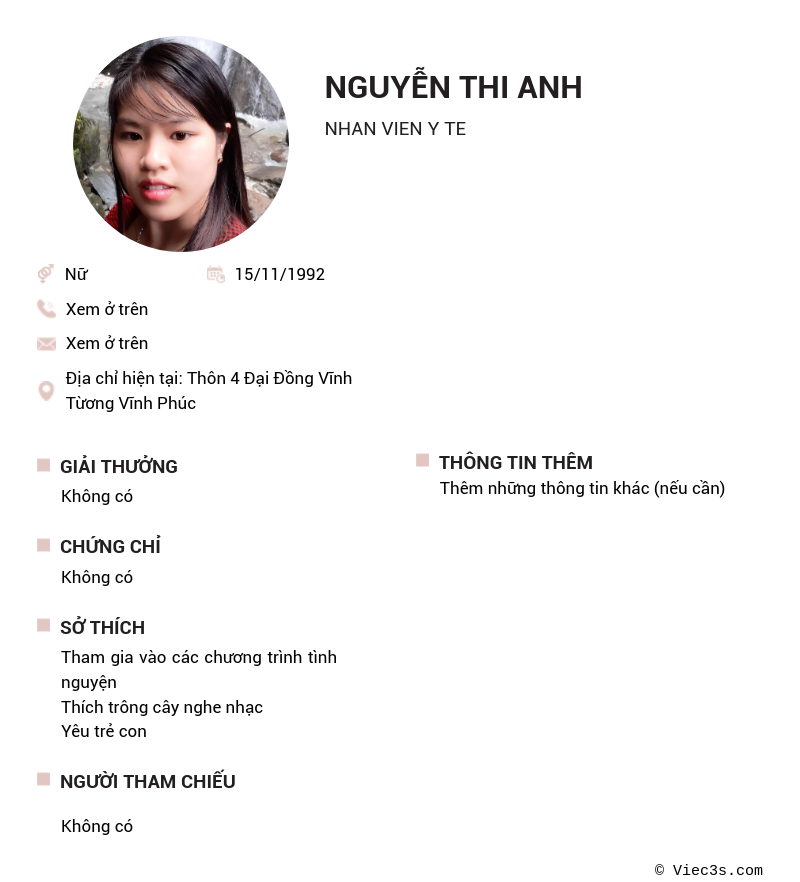 CV ứng viên