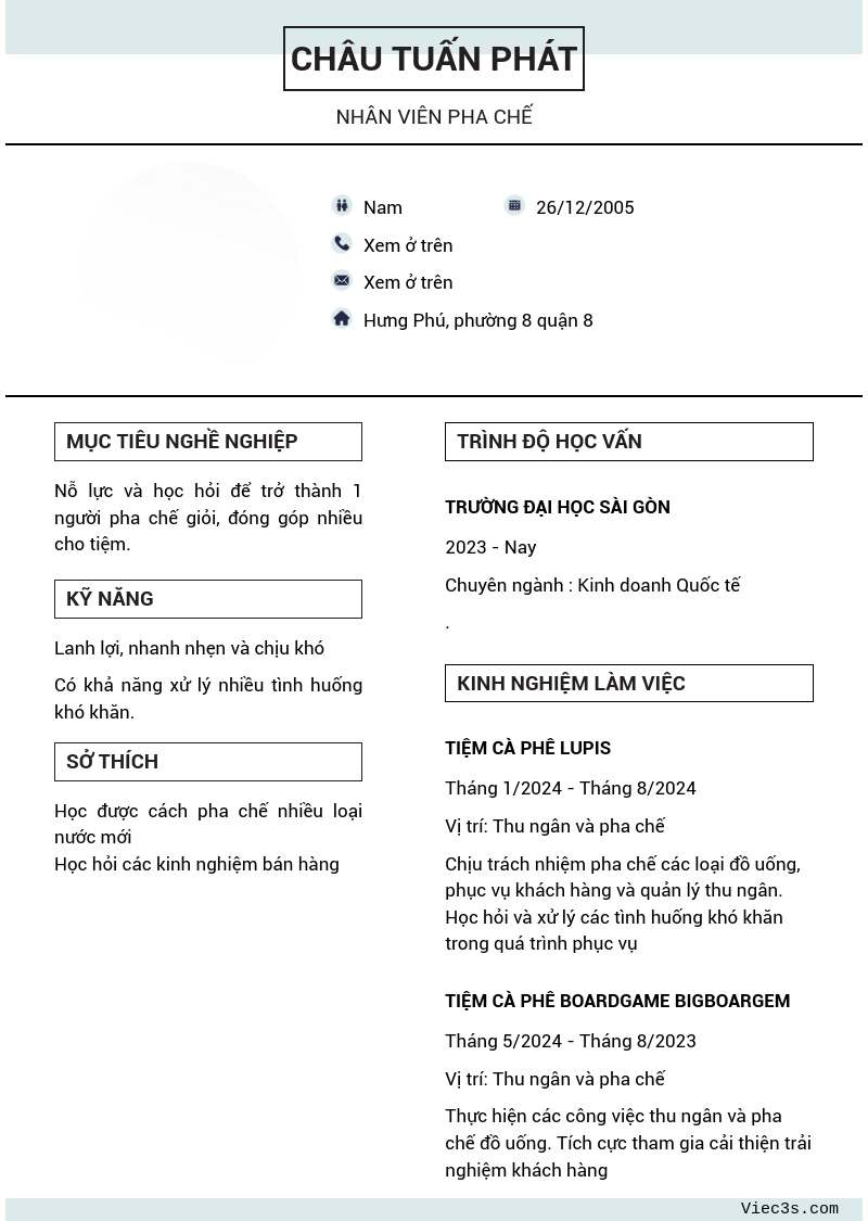 CV ứng viên
